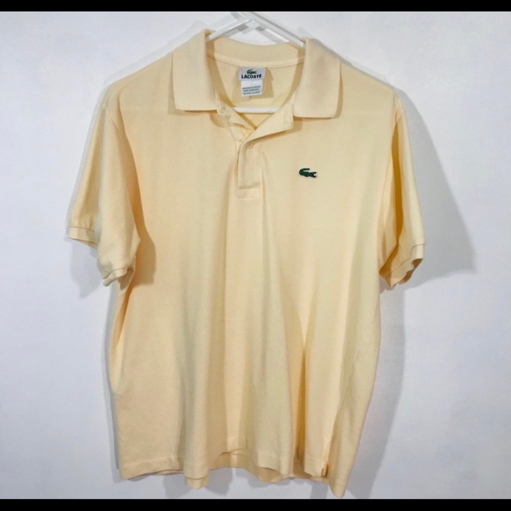 Lacoste Pale Yellow Polo Shirt Size M (5)Alligator